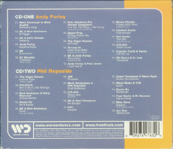 Andy Farley &  Phil Reynolds  –  Frantic 2002 - The Future Sound Of Hard Dance
