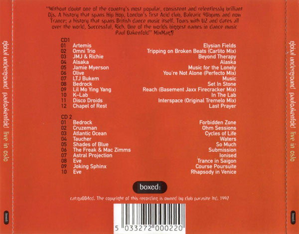 Paul Oakenfold  –  Global Underground: Live In Oslo